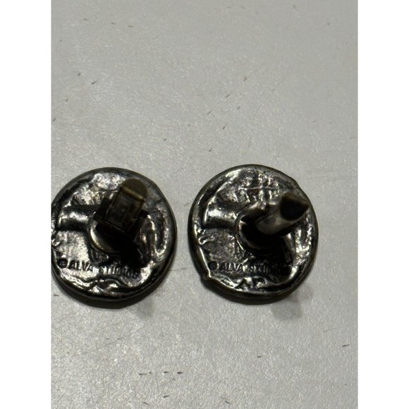 Vintage Alva Studios Greek Silver Coin Reproduction Cuff Links Wedding Formal - Picture 3 of 7
